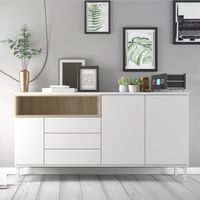 Aparador Minimalista Annika Ventitas Home Blanco y Rovere