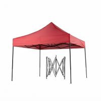 Carpa Para Jardin Y Exterior Con Toldo Plegable De Lona IMPERMEABLE 3x3m Color Rojo y negro