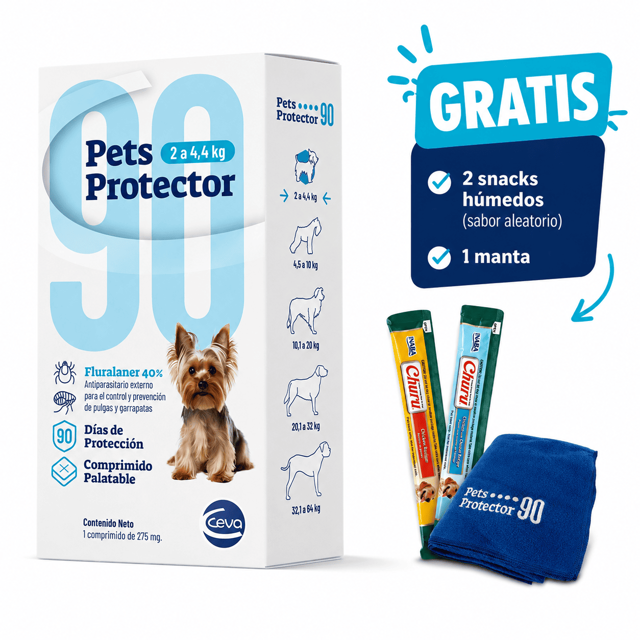 ANTIPULGAS PETS PROTECTOR 90 de 2 a 4.4kg