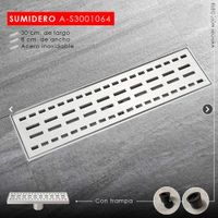 SUMIDERO DECORATIVO RECTANGULAR SATINADO A-S3001064