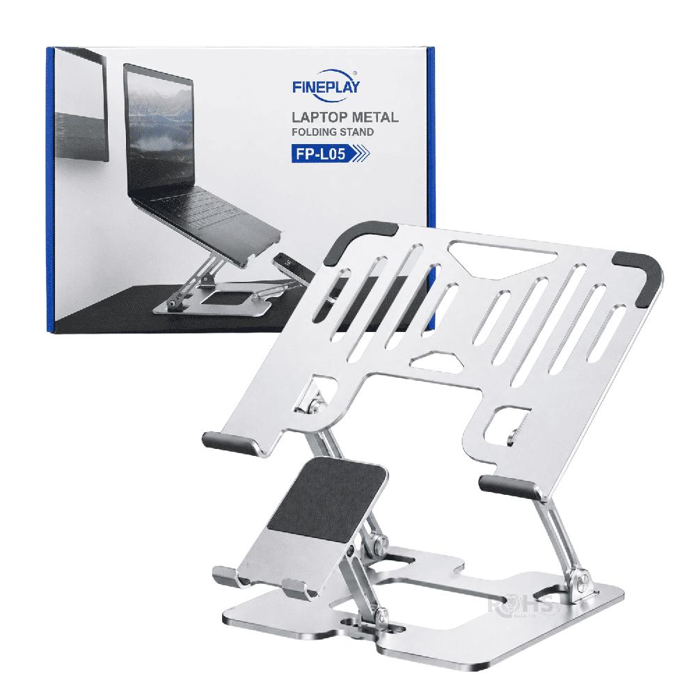 Soporte 2 En 1 Para Laptop Y Celular De Aluminio Ajustable Plegable Con Rotación De 360