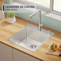 Lavadero Premium Satinado con Dispensador Integrado y Canastilla