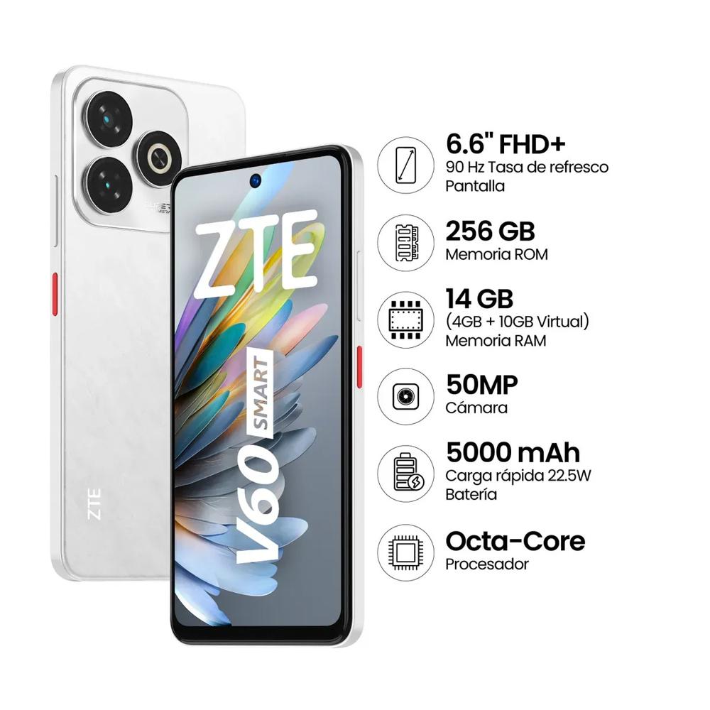 Celular ZTE Blade V60 Smart 256GB 4GB RAM White