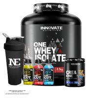COMBO INNOVATE NUTRITION - ONE WHEY ISOLATE 2.5 KG. CHOCOLATE Y CREA ONE 500 GR. Y SHAKER