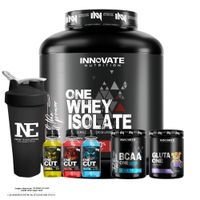 COMBO INN - ONE WHEY ISOLATE 2.5KG. VAINILLA Y GLUTA ONE 500GR Y BCAA ONE 500GR FRUIT PUNCH Y SHAKER