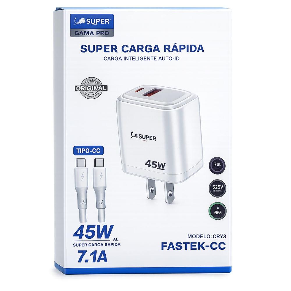 Cargador Para Celular Carga Rápida Tipo C Y cable 45w