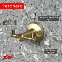 PERCHERO DOBLE XM  DORADO CEPILLADO MODELO 711690OG