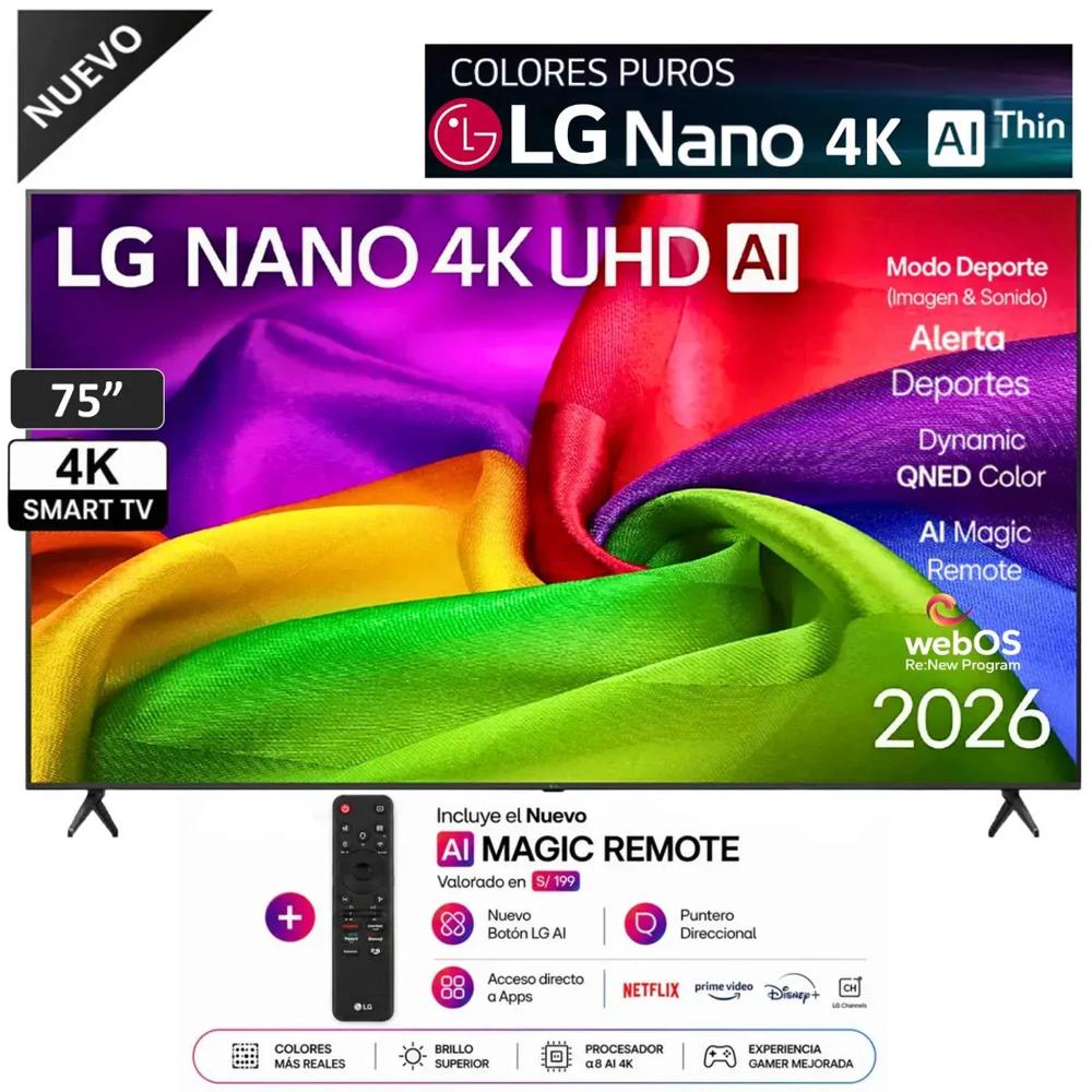 Televisor LG 75 NANO 75NU800BPSB 4K UHD AI Smart TV 2026