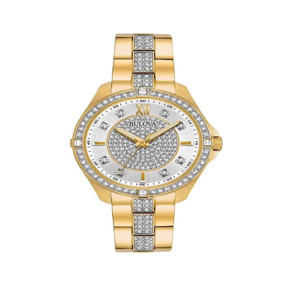 RELOJ BULOVA CRYSTAL DAMA DORADO