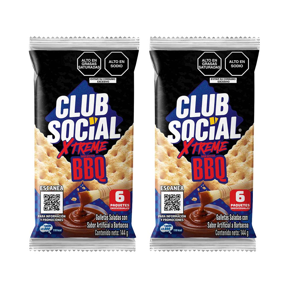 Pack Galletas CLUB SOCIAL Sabor a Barbacoa Paquete 6un x 2un K0000015697 NABISCO CLUB SOCIAL BARBACOA 6X24G