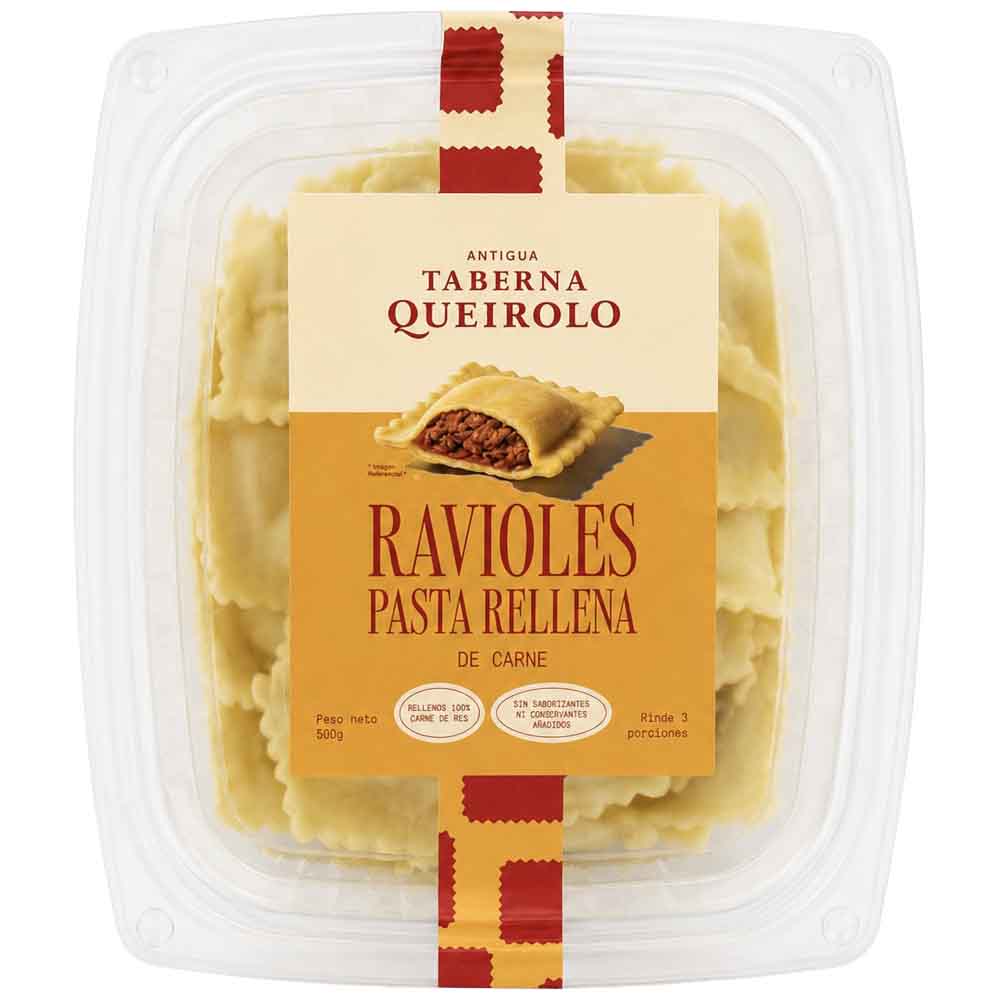 Ravioles de Carne ANTIGUA TABERNA QUEIROLO Caja 500g