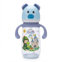 Biberón 2 en 1 de Chanchito Santolee Diseño de Niño Dinosaurio Celeste con Azul de 16 Oz