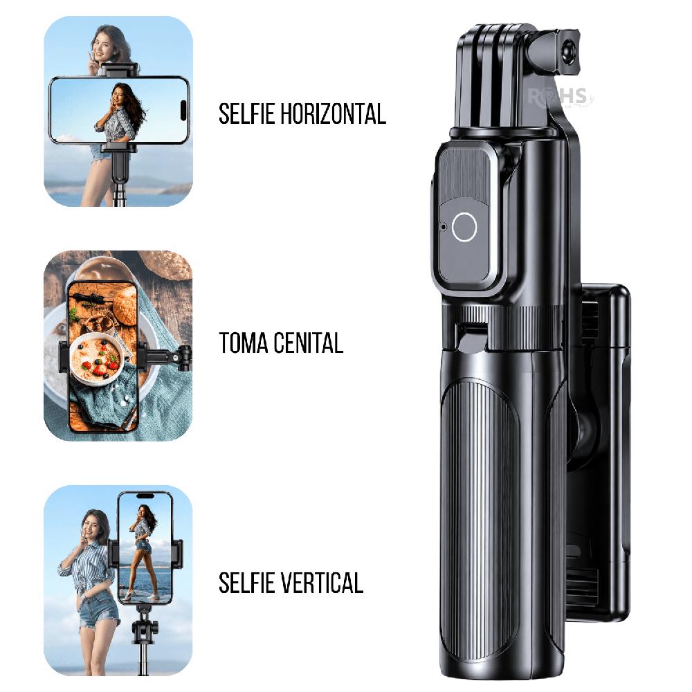 Tripode Selfie Baihuo MY 7797 Con Control Remoto Inalambrico Extensible Y Rotacion 360 Grados