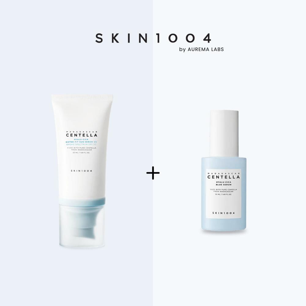 Dúo Madagascar Centella HyaluCica Blue Serum Water Fit Sun Serum UV SPF50 Medium Size