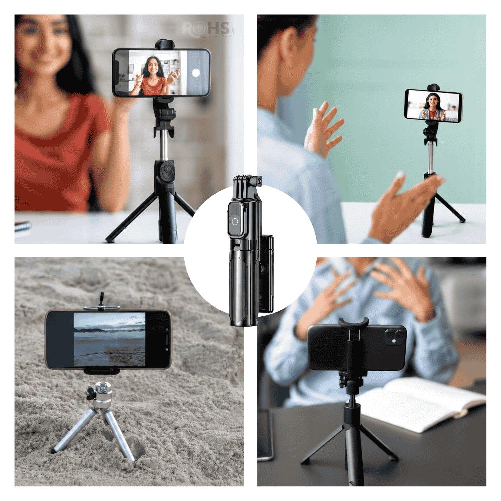 Tripode Selfie Baihuo MY 7797 Con Control Remoto Inalambrico Extensible Y Rotacion 360 Grados
