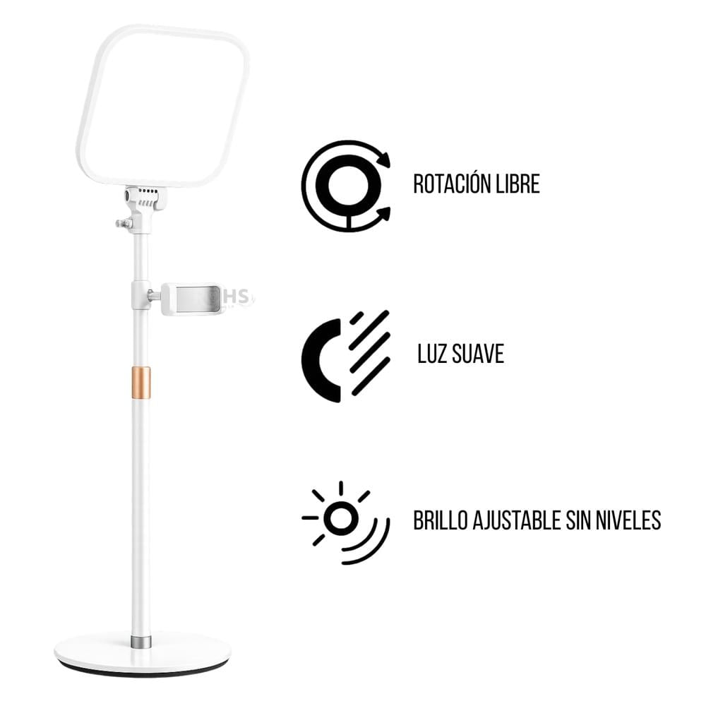 Aro De Luz Tipo Panel Led Con Tripode Soporte Para Celular Tres Modos De Iluminacion DY 10T