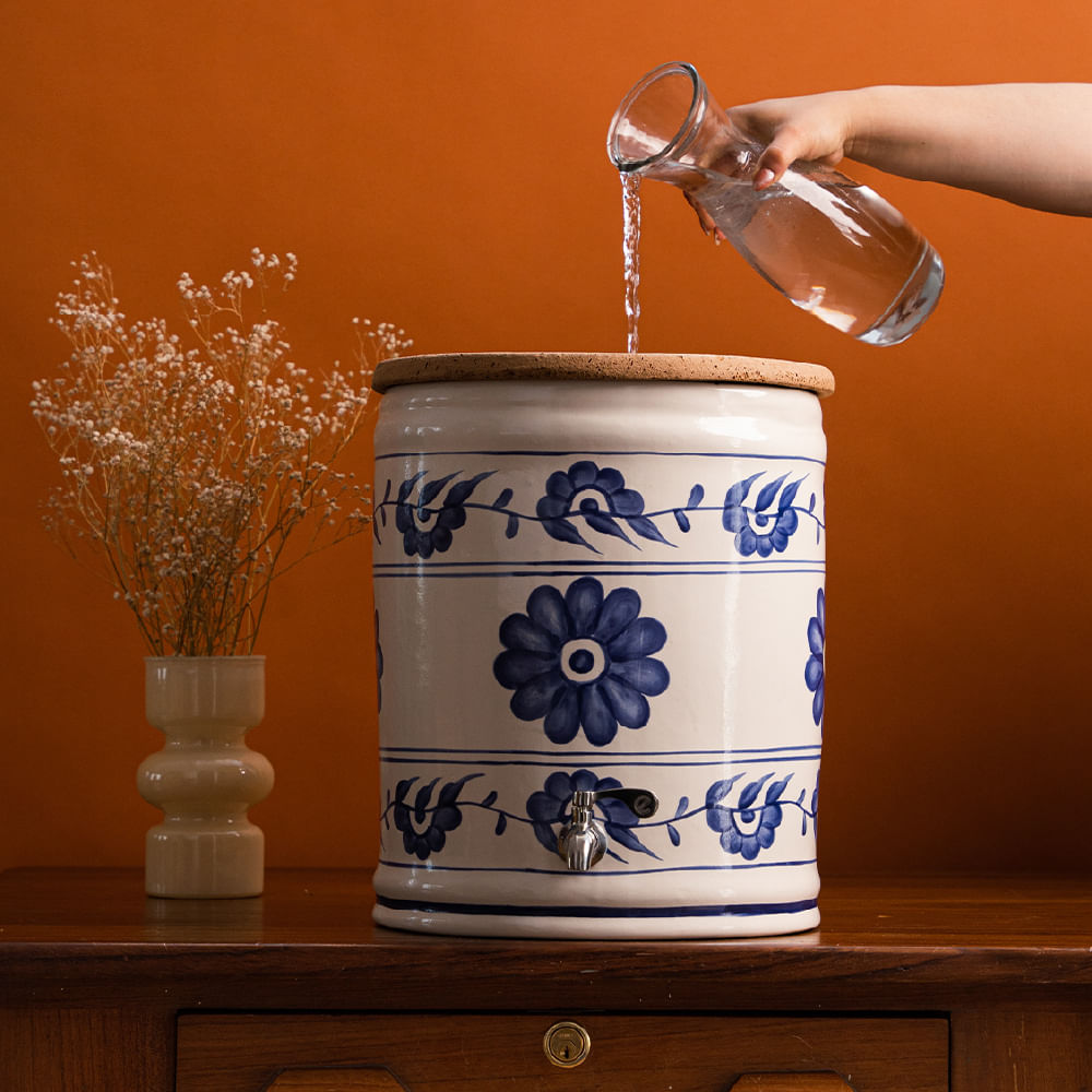 Ecofiltro purificador de agua artesanal Cerámico 21 L Flor A