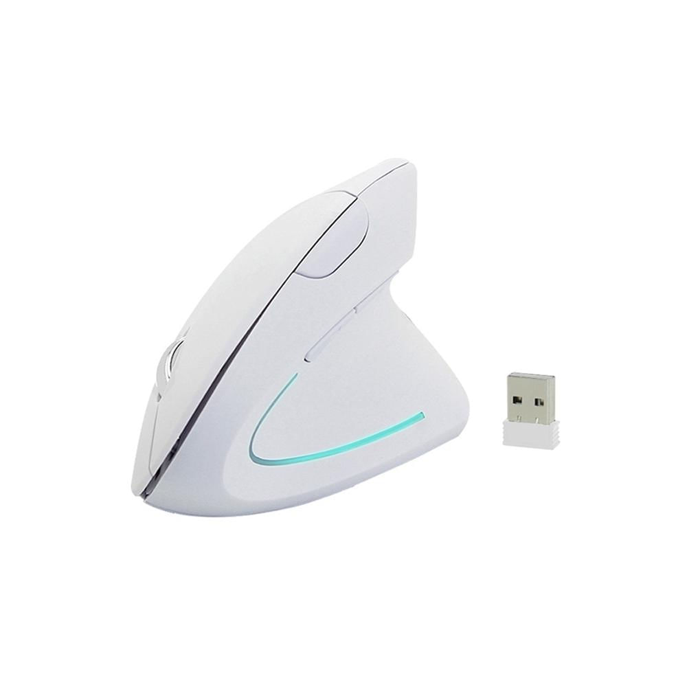 Mouse Vertical Inalambrico Ergonómico Usb Evita Túnel Carpiano Blanco