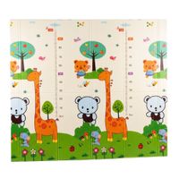 Piso Plegable de Bebé Tapete Reversible Jirafa con Ositos y Pista Holiday 2 m x 1.8 m x 1 cm