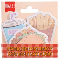 Pack Sticky Notes CLASS & WORK Playfood 3un