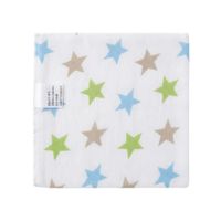 Babero Bandana de Algodón Suave Blanco para Bebés Diseño de Estrellas Multicolor