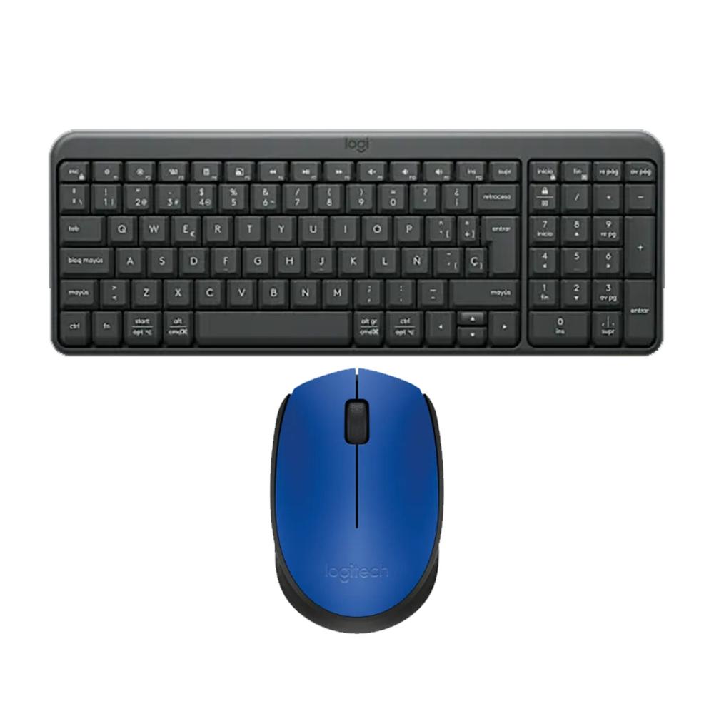 Combo Inalambrico Teclado K250 Negro y Mouse M170 Azul Logitech