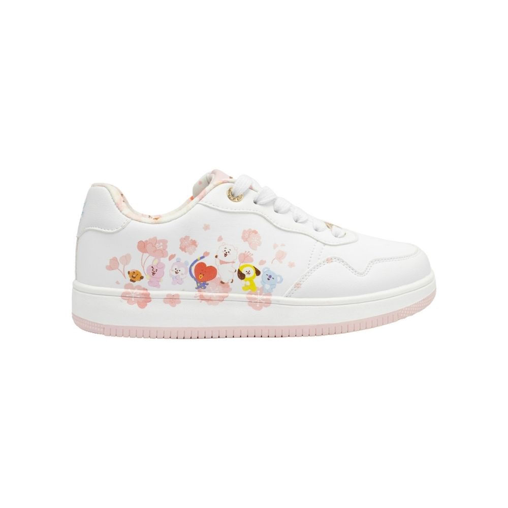 Zapatilla Mujer Casual BT21 BTS Kpop Kawai Blanco Rosado 37