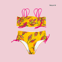 Ropa de baño amarilla para niña talla 10