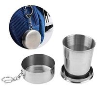 Taza Plegable de Acero Inoxidable Portátil para Camping y Exteriores 8.5 oz 250ml