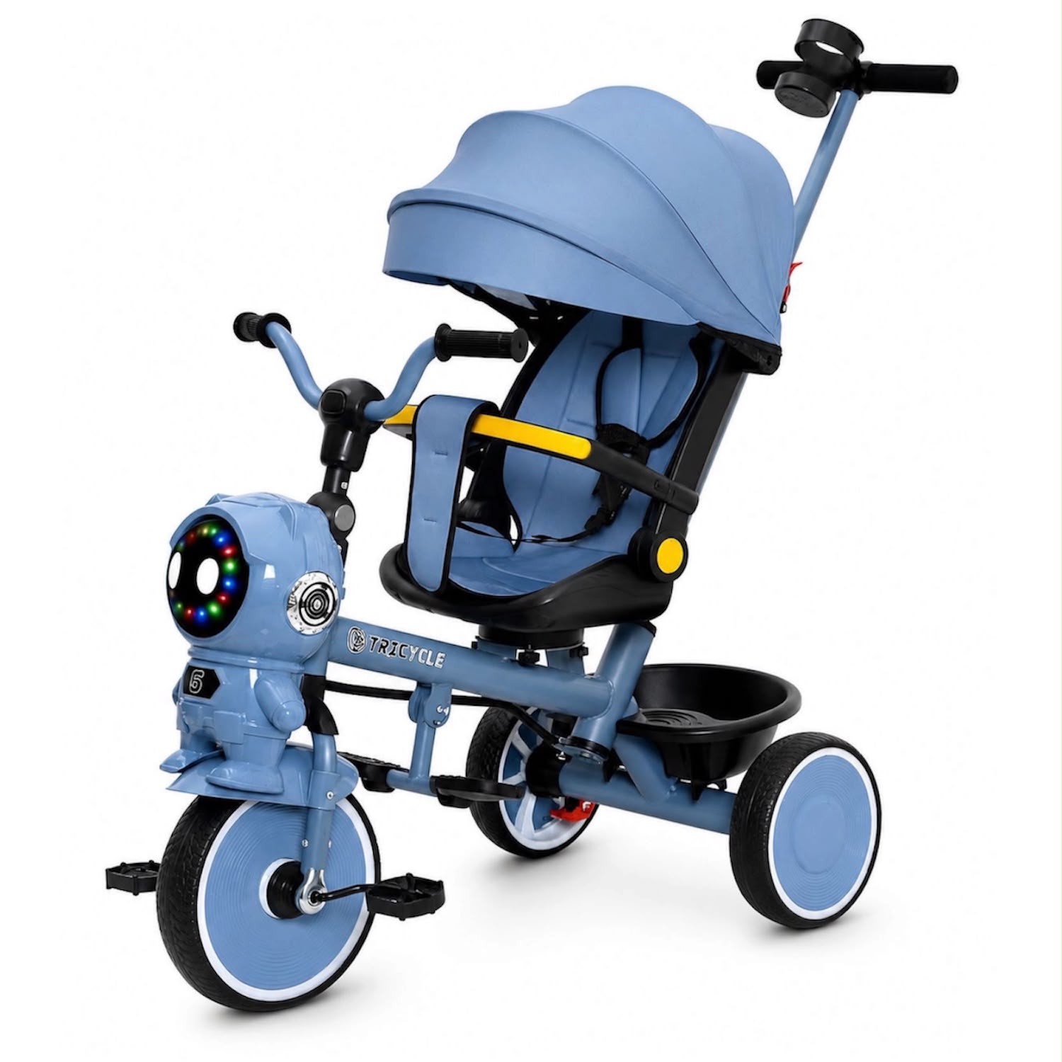 Triciclo Astronauta para Bebé Giratorio Reclinable Multifuncional Premium 2026 Plateado