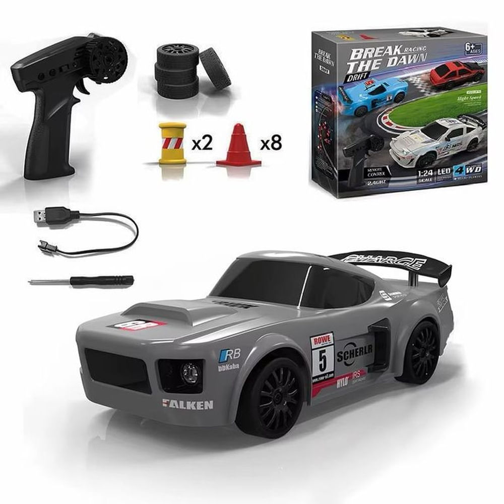 Carro Porsche Drift Rc Escala 124 Con Luces Led 2026