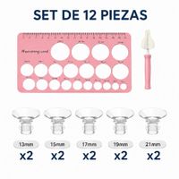 SET DE 12 PIEZAS  Adaptadores de pezon  para Extractor de Leche Materna