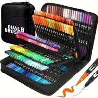 Plumones Dual Brush Punta Pincel 168 Colores con Estuche