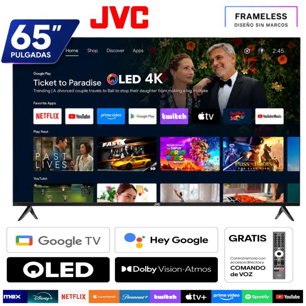 Televisor JVC 65 Pulgadas QLED UHD 4K Google TV LT-65KM748