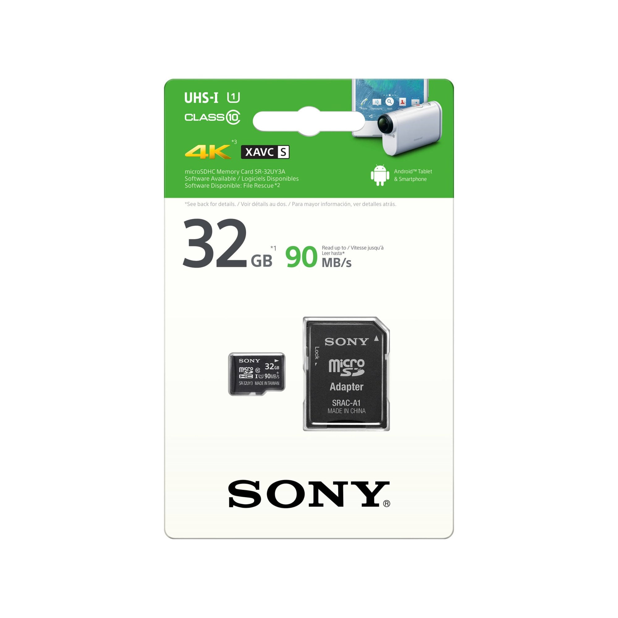 Sony Memoria SDHC 32GB UHS-I U1 Clase 10 90MBs para Cámara Full HD 4K - SF-UY3