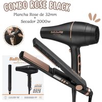 Combo BabylissPro Edicion Ilimitada Plancha Black Rosey Secador Nano Rose - BNTRGPP43PE