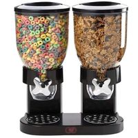 Dispensador de Cereales Organizador Doble de Granos Frutos Secos Color Negro