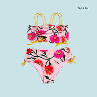 Ropa de baño rosada para niña talla 10