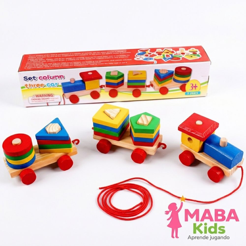 Mi Primer Tren Constructor - Bloques de Madera Montessori