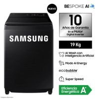 Lavadora Samsung AI Wash EcoBubble 19kg Negra WA80F19S8BPE