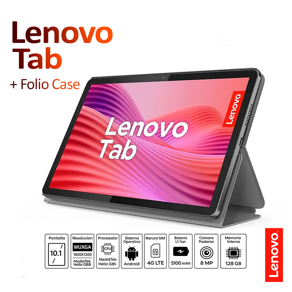 Tablet Lenovo 10 TB311XU LTE 4GB-128GB incluye Folio Case