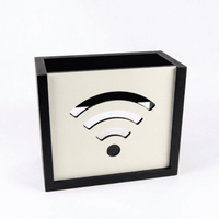 Organizador flotante de melamina para modem o router Wifi. Negro