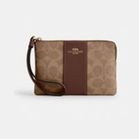 Billetera de mujer Coach elegante y duradera marron monogram