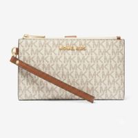 Billetera de mujer Michael Kors elegante y duradera beige monogram