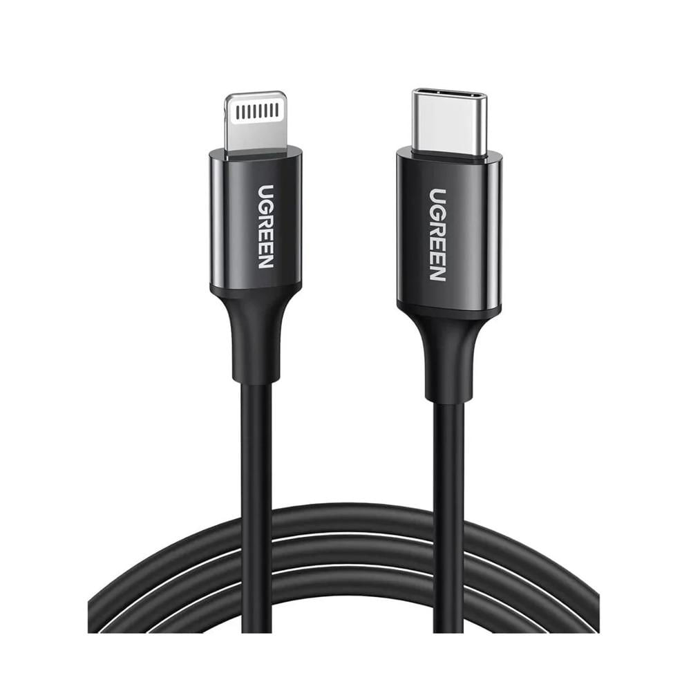Cable USB-C a Lightning UGREEN 60751 MFi Certificado 60W PD 1m - Carga Rápida iPhone
