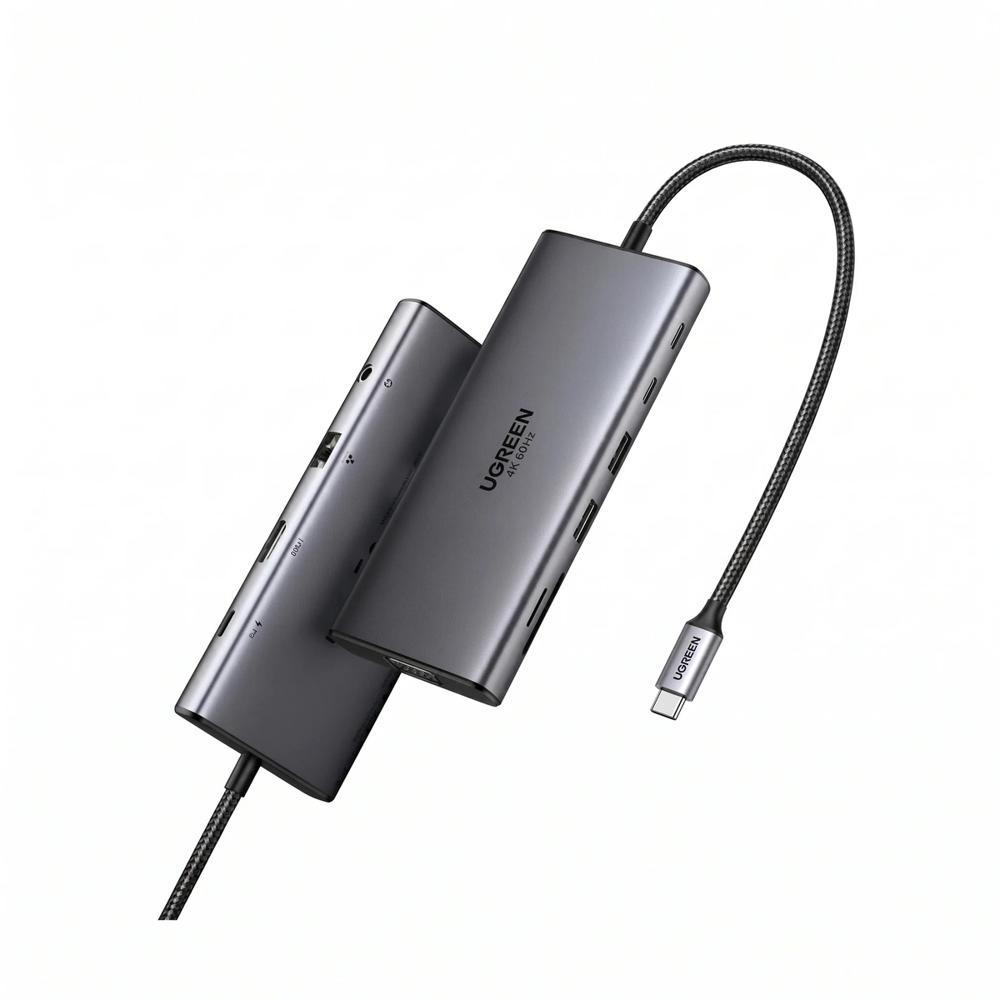 Hub USB-C 11 en 1 UGREEN 45520 Docking Station HDMI + VGA Dual Monitor - Gris