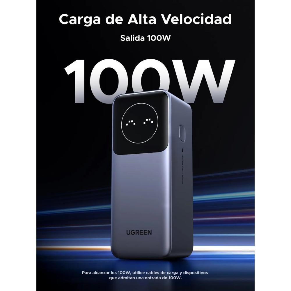 Power Bank UGREEN PB724 35526B 12000mAh 100W PD Carga Rápida con Pantalla Digital - Negro