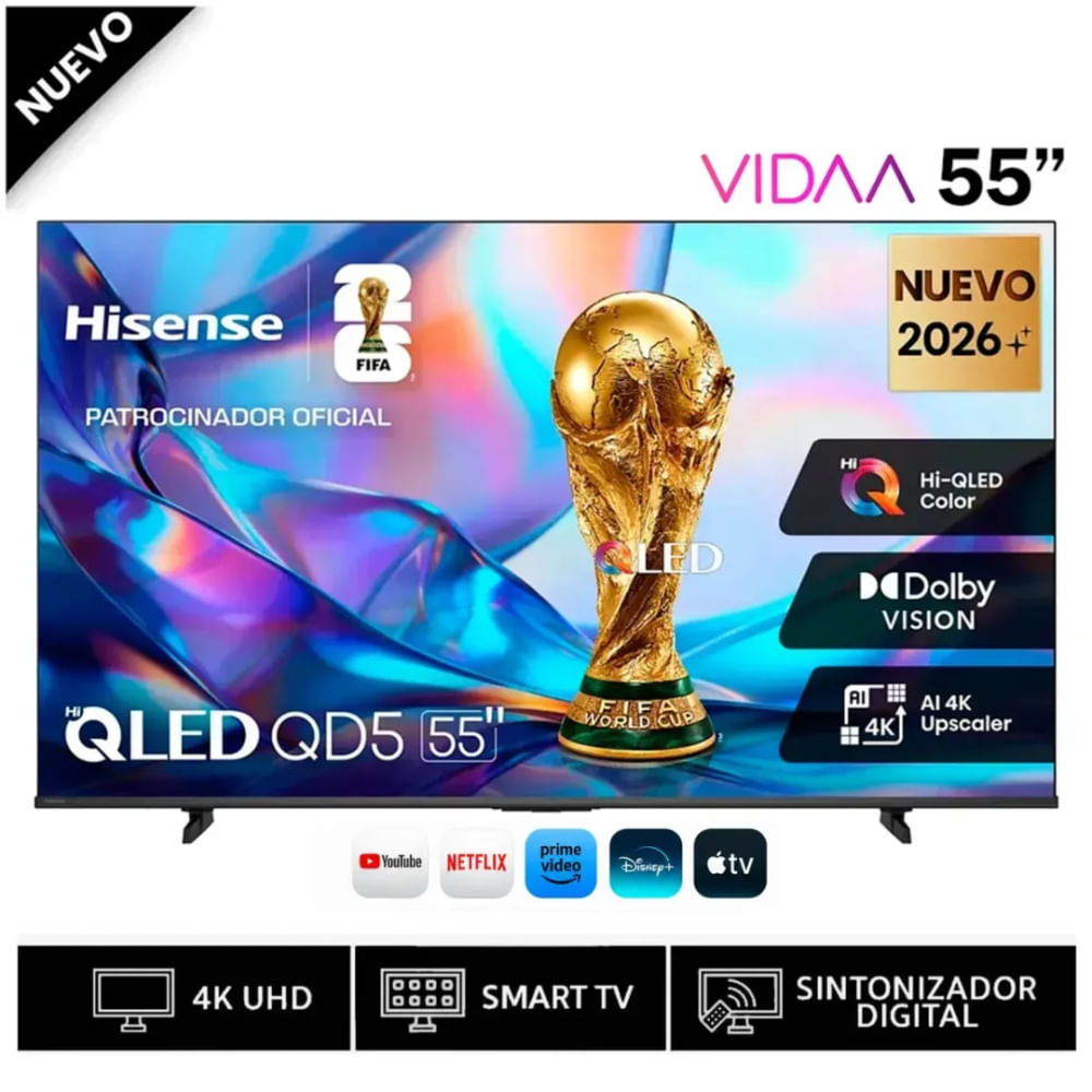 TV Smart QLED 55 Hisense 55QD5SV 4K UHD Google TV