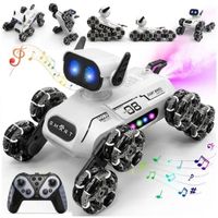 Robot Perro a Control Remoto 8 Ruedas con Luces LED  Musical y Efecto Humo realista