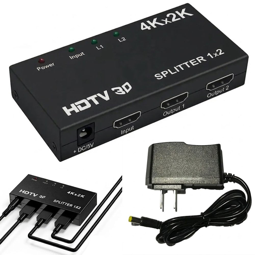 Splitter HDMI 1x2 Puertos Ultra HD 4K x 2K con Soporte 3D 2 puertos